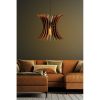 Elegáns skandináv nagyszárnyú csillár, dió színű, 30 cm sapka, állítható magasság 65 cm, E27 foglalat, stílusos MDF dizájn modern terekbe