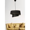 Skandináv csillár, arany és fekete, fém test, 70 cm magas, szövet sapka (32 x 32 cm, magasság 20 cm), CE minősítés, E27 Max 40W | Elegáns világítás modern terekbe