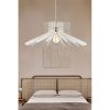 Elegáns bumeráng csillár, fehér MDF ház, 20 cm magasság, 59 cm átmérő, állítható kábel, E27 aljzat Max 40W | Modern terekbe tökéletes