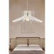 Elegáns bumeráng csillár, fehér MDF ház, 20 cm magasság, 59 cm átmérő, állítható kábel, E27 aljzat Max 40W | Modern terekbe tökéletes