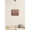 Elegáns csillár fa testtel és bambuszutánzattal, antik színű, 30x30 cm sapka, 70 cm teljes magasság, CE minősítés, E27 aljzat, max 40 W