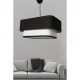 Elegáns fekete-fehér csillár, fém test juta sapkával, 70 cm magas, E27 foglalat (max. 40 W) | CE minősítésű | Modern dekorációhoz tökéletes