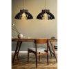 Elegáns fekete koronás csillár (2 db), állítható magasságú 55 cm, MDF ház, E27 aljzat Max 40W | Skandináv design modern terekhez