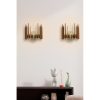 Elegáns cikcakk fali lámpatest (2 db), diófa bevonattal, 20x24x19 cm | MDF ház, E27 aljzat Max 40W | Tökéletes modern lakberendezéshez és hangulathoz