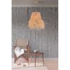 Elegáns fémcsillár Raffia sapkával, 30x20 cm | Állítható magasság 70 cm | CE-tanúsítvány, E27 aljzat, natúr szín | Modern terekbe tökéletes