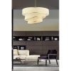 Elegáns krémszínű és arany csillár, fém test, 72 cm magas, CE minősítésű, E27 foglalat (max. 60 W), 40x40 cm pamut sapka | Modern dekorációhoz tökéletes