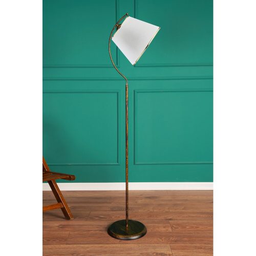 Elegáns fehér állólámpa, 165 cm magas, fém ház pamut kupakkal (18 cm hosszú, 24 cm mély) | CE minősítésű, E27 aljzat, max 40W | Modern dekorációhoz tökéletes
