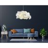 Elegáns fehér csillár pamut sapkával, 60 x 45 cm, magasság 80 cm | CE minősítésű, E27 aljzat, max 40W | Tökéletes a modern lakberendezéshez