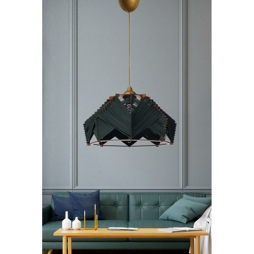Smaragdzöld csillár, 20 cm magasság x 35 cm szélesség, műanyag ház, E27 aljzat (max. 40 W), 60 cm Kábel | Stílusos világítás modern terekbe