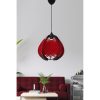 Stílusos piros csillár, 30 cm magasság x 25 cm szélesség, műanyag ház, E27 aljzat (max. 40 W), állítható kábel (70 cm) | Modern dekorációhoz tökéletes