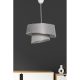 Elegáns szürke és ezüst csillár, 20 cm magas, 32 cm szélesség, E27 Max 40W | Stílusos műanyag test és szövet sapka | Tökéletes a modern lakberendezéshez