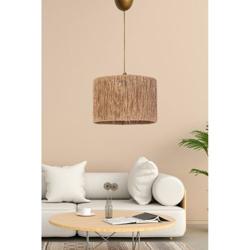 Mink színű csillár, 20 cm magas, 30 cm szélesség, E27 aljzat, max 40 W, műanyag test és pamut sapka, állítható kábel (60 cm) | Elegáns világítás minden helyiségbe