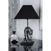 Elegáns fekete asztali lámpa, fém ház, 30 cm átmérő, 47 cm magasság | E27 aljzat, max 40W | Stílusos egyszerű és állati dizájn modern terekhez