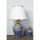 Stílusos asztali lámpa fém testtel és szövet sapkával, 50 cm magas, 30 cm szélesség | E27 aljzat, max 40W | Elegáns kék-fehér design modern terekhez