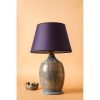 Elegáns kerámia asztali lámpa, kék és arany, 30 cm szélesség x 55 cm magasság | E27 aljzat, max 40W | Stílusos világítás lakberendezéshez és modern terekhez
