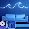 Rugalmas kék neon LED fali világítás, 300 cm, IP67 vízálló, DC 12V, 36W, 350 cm-es vezetéket és kétoldalas szalagot tartalmaz | Tökéletes lakberendezéshez és bulikhoz