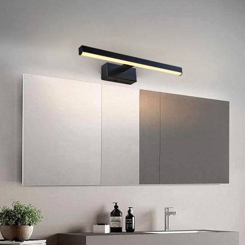 Modern fekete fali lámpa, fém ház, 40 x 5 x 13 cm | 1 x 8W LED, 3000K, 800 Lm | Stílusos ipari és skandináv dizájn otthonra és szállodára