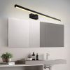 Modern fekete fali lámpa, 80 cm x 5 cm x 13 cm | Fém ház, Akril kupak, 1 x 16W LED, 3000K, 1600 Lm | Ideális ipari és skandináv dekorációhoz