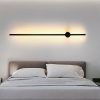 Modern fekete fali lámpa, 121 cm | Fém ház, 1 x 24W LED, 3000K, 2400 Lm | Elegáns skandináv dizájn kortárs terekhez