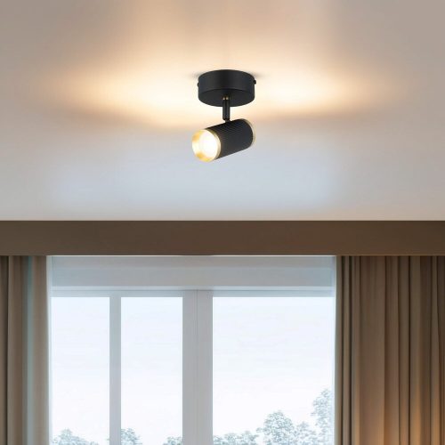 Elegáns fémcsillár, fekete és antik lakk, Ø5,5 cm sapka, 15,7 cm magasság, GU10 foglalat, max. 7 W-os izzó, stílusos világítás bármely helyiségbe