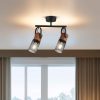 Elegáns fekete csillár, fém test, Ø7,5 cm sapka, 33 cm magasság, 2 x E27 foglalat (max. 40 W) | Stílusos világítás modern terekhez, IP20 besorolású