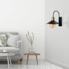 Modern fali lámpa, fekete fém ház, 15 cm átmérő, 27 cm magasság | E27 aljzat, max 40W, IP20 | Stílusos skandináv dizájn otthonra és irodára