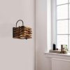 Stílusos fali lámpa fém házzal és fa kupakkal, 18 cm átmérő, 27 cm magasság | E27 aljzat, max 40W, barna | Modern ipari rusztikus dizájn otthonra