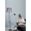 Skandináv állólámpa, szürke fémház, 165 cm magas, E27 foglalat, króm bevonat, szövet sapka | Elegáns dizájn modern lakóterekhez