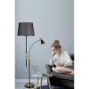 Modern fekete állólámpa, 165 cm magas, fém ház króm bevonattal, E27 foglalat, elegáns skandináv design otthoni és irodai világításhoz