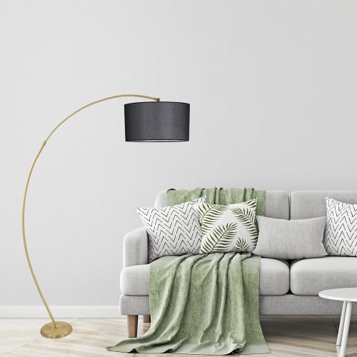 Skandináv állólámpa, állítható magasságú 85-185 cm, fekete fém ház, E27 aljzat max 40 W, stílusos és funkcionális világítás modern terekbe