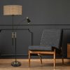Skandináv állólámpa, 165 cm magas, fonott szín, fém ház króm bevonattal, E27 foglalat, max 40W | Elegáns design modern terekhez