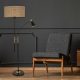 Skandináv állólámpa, 165 cm magas, fonott szín, fém ház króm bevonattal, E27 foglalat, max 40W | Elegáns design modern terekhez