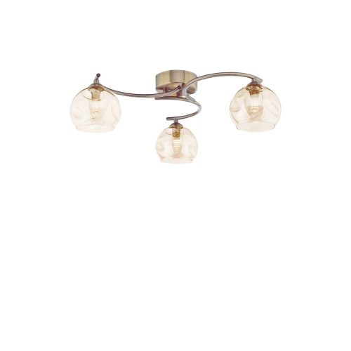Elegáns fémcsillár, 50 x 14 cm, magasság 34 cm | 3 db E27 aljzat, max 40W | Átlátszó kialakítás, Beállítási útmutatóval | Stílusos világítás minden helyiségbe