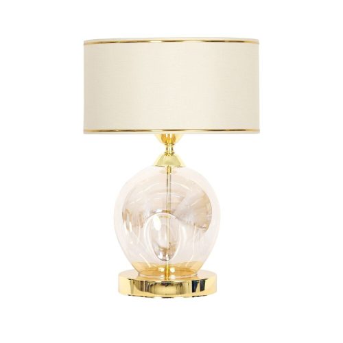 Elegáns krém és arany fém lámpaernyő, 30 cm átmérő, 55 cm magasság | E27 aljzat, max 40W | Beállítási utasításokat tartalmaz | Stílusos lakberendezési akcentus