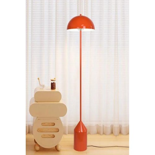 Stílusos narancssárga állólámpa, fém ház, 160 cm magas, 40 cm átmérőjű | E27 aljzat, max. 40W, IP20 | Tökéletes modern nappalikba és hálószobákba