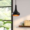 Modern ipari csillár, fekete fém, 16 cm átmérő, 117 cm magasság | E27 aljzat, 40W Max | Stílusos világítás skandináv lakberendezéshez