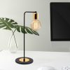 Elegáns fém asztali lámpa, fekete és arany, 52 cm magasság, 17 cm átmérő | E27 aljzat, max 40W | Stílusos Glam design modern lakberendezéshez
