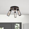 Ipari fekete csillár, 50 cm átmérő, 30 cm magasság | Fém ház, 3 db E27 aljzat, IP20 | Modern világítás otthoni és irodai helyiségekbe