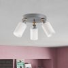 Elegáns skandináv csillár, ezüst kivitel, 50 cm átmérő, 26 cm magasság | MDF ház, üvegkupak, 3 x E27 Max 40W | Stílusos világítás modern terekbe