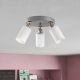Elegáns skandináv csillár, ezüst kivitel, 50 cm átmérő, 26 cm magasság | MDF ház, üvegkupak, 3 x E27 Max 40W | Stílusos világítás modern terekbe