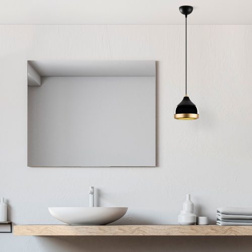 Elegáns fekete csillár, állítható magasságú 25-112 cm, fém test, Ø17 cm ernyő, E27 foglalat, tökéletes modern lakóterekbe | Stílusos és funkcionális világítás