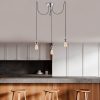 Elegáns króm csillár, állítható magasság 102 cm, 96 x 6 cm | Fém ház, 3 x E27 Max 40W | Stílusos ezüst design modern terekhez