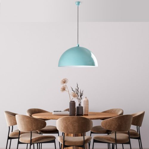 Elegáns türkiz csillár, fém test, Ø60 cm, állítható magasság 45-135 cm, E27 aljzat, tökéletes modern lakóterekbe, stílusos és funkcionális