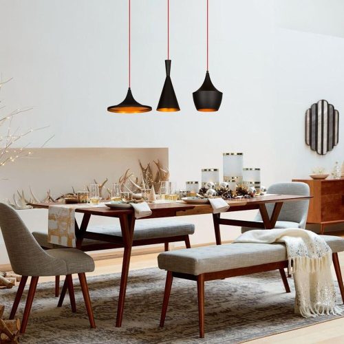 Elegáns modern csillár, fekete-arany, 80 cm átmérőjű, állítható magasságú, 3 x E27 Max 40W, tökéletes Glam és skandináv dekorációhoz | Beállítási utasításokat tartalmaz