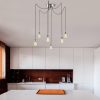 Nosztalgikus krómcsillár, 126 cm átmérő, 102 cm magasság | Állítható magasságú, 6 x E27 Max 40W | Elegáns fém dizájn modern terekhez
