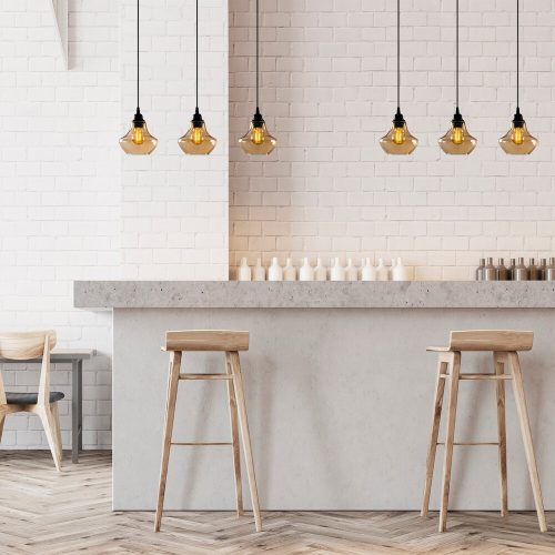 Elegáns arany-fekete csillár, fém test, állítható magasság 111 cm, 65 x 17 cm | 3 x E27 Max 40W | Nosztalgikus Glam skandináv design, IP20