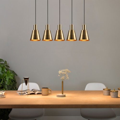 Elegáns modern csillár, antik kivitel, 84 x 14 cm | Állítható magasság 117 cm, 5 x E27 Max 40W | Tökéletes Glam és skandináv dekorációhoz