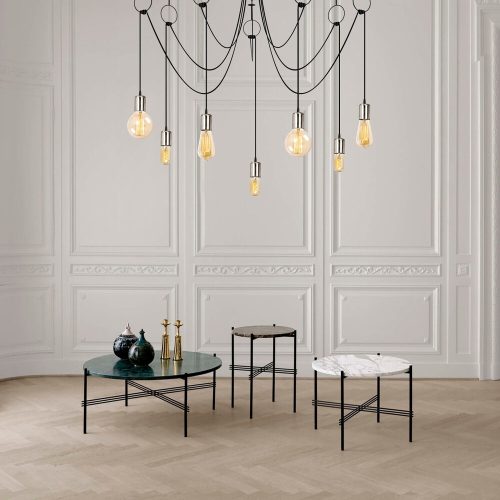 Elegáns fekete-nikkel csillár, 120 cm átmérőjű, állítható magasságú, 7 x E27 Max 40W | Stílusos egyszínű design modern terekhez | IP20 besorolású
