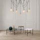 Elegáns fekete-nikkel csillár, 120 cm átmérőjű, állítható magasságú, 7 x E27 Max 40W | Stílusos egyszínű design modern terekhez | IP20 besorolású