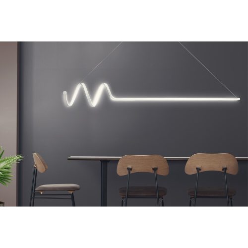 Állítható fehér LED csillár, alumínium ház, 120 x 20 x 20 cm | Magasság: 0-80 cm | Modern dizájn, fényes 6500K fény otthoni és irodai használatra